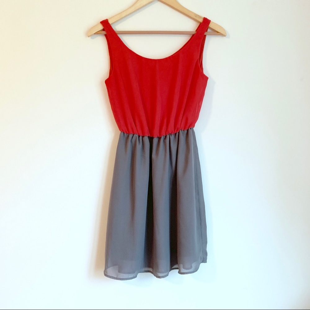 Vintage Havana Color Block Chiffon Dress
